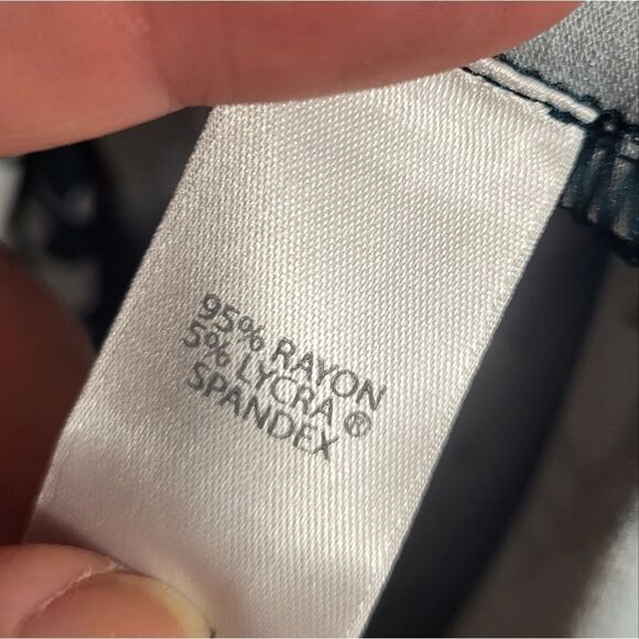 J. Jill Wearever Collection Emerald Green White Floral Midi Dress, Size XLT NEW - Picture 9 of 9